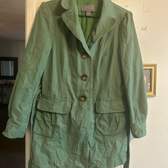 Ann Taylor Olive Green Trench Coat - Picture 1 of 3